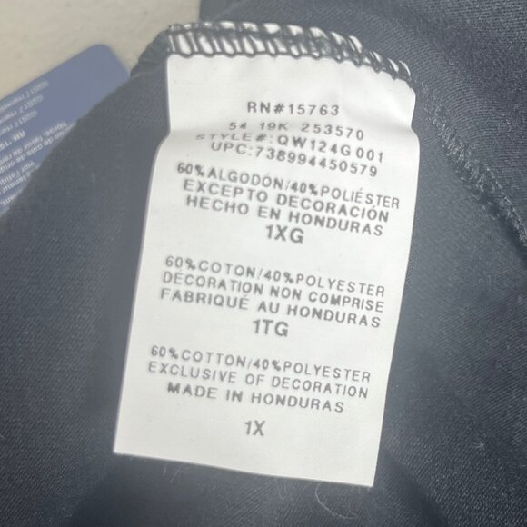 Champion Write Out Tshirt Womens Size 1X Black Vneck Logo Short Sleeves New - Picture 7 of 10